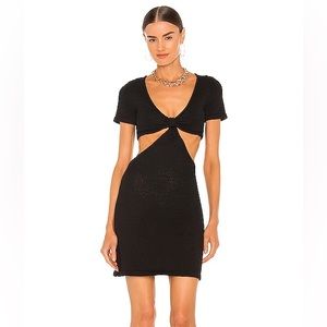 Cult Gaia Billie Cutout Vneck Mini Dress in Black